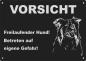 Preview: Aluminium Warnschild Collie VORSICHT Freilaufender Hund! Betreten auf eigene Gefahr!